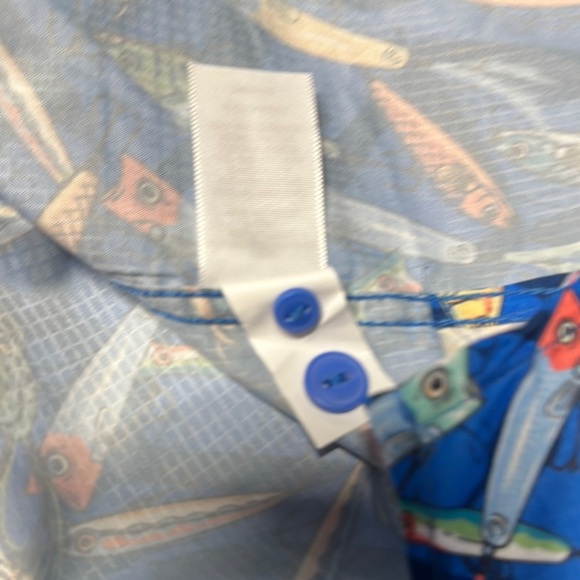 Vibrant Blue and Orange Casual Button Down Shirt - Picture 9 of 12